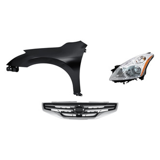 Replacement - 3-Piece Kit (Driver Side Headlight, Grille, Front Driver Side Fender) (Standard Line)