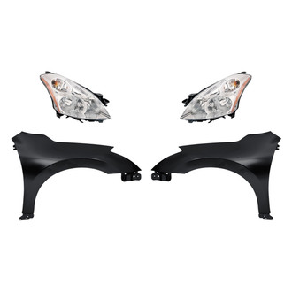 Replacement - 4-Piece Kit (Driver and Passenger Side Headlights, Driver and Passenger Side Fenders) (CAPA Certified)