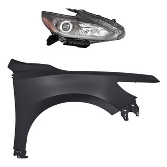Replacement - 2-Piece Kit (Passenger Side Headlight, Front Passenger Side Fender) (Standard Line)
