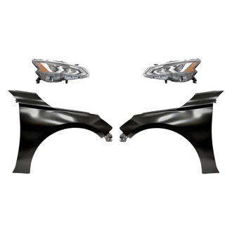 Replacement - 4-Piece Kit (Driver and Passenger Side Headlights, Driver and Passenger Side Fenders) (Standard Line)