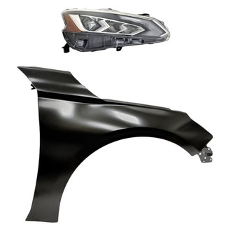 Replacement - 2-Piece Kit (Passenger Side Headlight, Front Passenger Side Fender) (Standard Line)