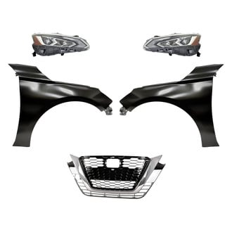 Replacement - 5-Piece Kit (Driver and Passenger Side Headlights, Grille, Driver and Passenger Side Fenders) (Standard Line)
