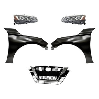 Replacement - 5-Piece Kit (Driver and Passenger Side Headlights, Grille, Driver and Passenger Side Fenders) (Standard Line)