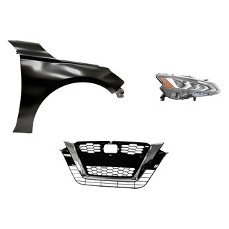 Replacement - 3-Piece Kit (Passenger Side Headlight, Grille, Front Passenger Side Fender) (CAPA Certified)