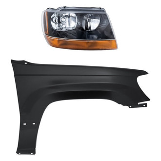 Replacement - 2-Piece Kit (Passenger Side Headlight, Front Passenger Side Fender)