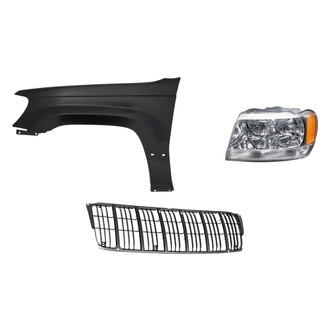 Replacement - 3-Piece Kit (Driver Side Headlight, Grille, Front Driver Side Fender) (Standard Line)