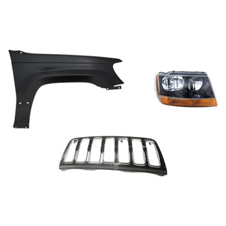 Replacement - 3-Piece Kit (Passenger Side Headlight, Grille, Front Passenger Side Fender) (Standard Line)