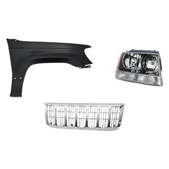 Replacement - 3-Piece Kit (Passenger Side Headlight, Grille, Front Passenger Side Fender) (Standard Line)