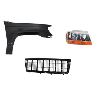 Replacement - 3-Piece Kit (Passenger Side Headlight, Grille, Front Passenger Side Fender)