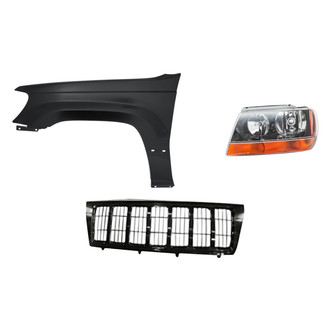 Replacement - 3-Piece Kit (Driver Side Headlight, Grille, Front Driver Side Fender)