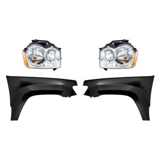 Replacement - 4-Piece Kit (Driver and Passenger Side Headlights, Driver and Passenger Side Fenders)