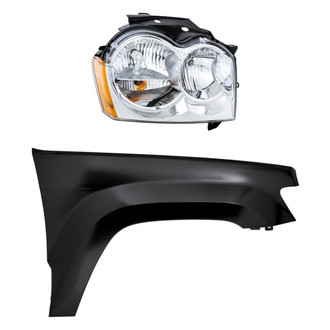Replacement - 2-Piece Kit (Passenger Side Headlight, Front Passenger Side Fender)