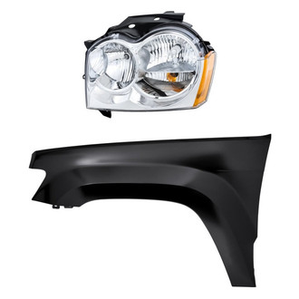 Replacement - 2-Piece Kit (Driver Side Headlight, Front Driver Side Fender)