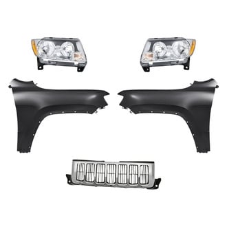 Replacement - 5-Piece Kit (Driver and Passenger Side Headlights, Grille, Driver and Passenger Side Fenders)