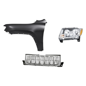 Replacement - 3-Piece Kit (Driver Side Headlight, Grille, Front Driver Side Fender) (Standard Line)