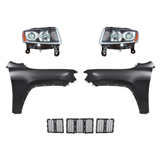 Replacement - 5-Piece Kit (Driver and Passenger Side Headlights, Grille Insert, Driver and Passenger Side Fenders) (Standard Line)
