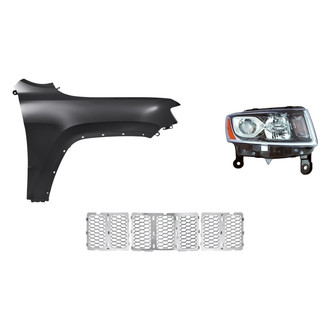 Replacement - 3-Piece Kit (Passenger Side Headlight, Grille, Front Passenger Side Fender) (Standard Line)