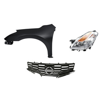 Replacement - 3-Piece Kit (Driver Side Headlight, Grille, Front Driver Side Fender) (Standard Line)