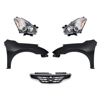 Replacement - 5-Piece Kit (Driver and Passenger Side Headlights, Grille, Driver and Passenger Side Fenders) (Standard Line)