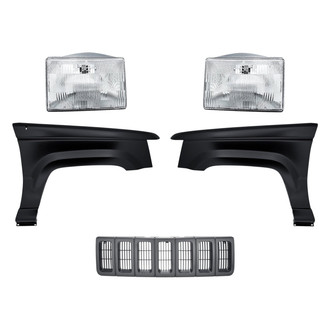 Replacement - 5-Piece Kit (Driver and Passenger Side Headlights, Grille, Driver and Passenger Side Fenders)
