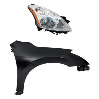 Replacement - 2-Piece Kit (Passenger Side Headlight, Front Passenger Side Fender) (CAPA Certified)
