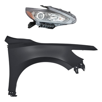 Replacement - 2-Piece Kit (Passenger Side Headlight, Front Passenger Side Fender) (Standard Line)