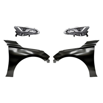 Replacement - 4-Piece Kit (Driver and Passenger Side Headlights, Driver and Passenger Side Fenders) (CAPA Certified)