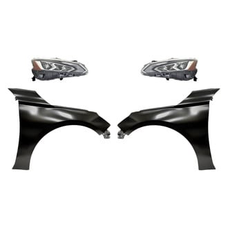 Replacement - 4-Piece Kit (Driver and Passenger Side Headlights, Driver and Passenger Side Fenders) (CAPA Certified)