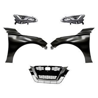Replacement - 5-Piece Kit (Driver and Passenger Side Headlights, Grille, Driver and Passenger Side Fenders) (CAPA Certified)