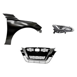Replacement - 3-Piece Kit (Passenger Side Headlight, Grille, Front Passenger Side Fender) (CAPA Certified)