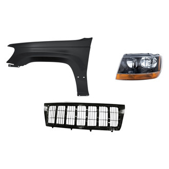 Replacement - 3-Piece Kit (Driver Side Headlight, Grille, Front Driver Side Fender) (Standard Line)