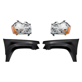 Replacement - 4-Piece Kit (Driver and Passenger Side Headlights, Driver and Passenger Side Fenders)