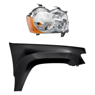 Replacement - 2-Piece Kit (Passenger Side Headlight, Front Passenger Side Fender)