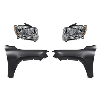 Replacement - 4-Piece Kit (Driver and Passenger Side Headlights, Driver and Passenger Side Fenders)