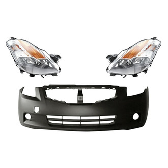 Replacement - 3-Piece Kit (Driver and Passenger Side Headlights, Front Bumper Cover) (Standard Line)