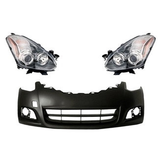 Replacement - 3-Piece Kit (Driver and Passenger Side Headlights, Front Bumper Cover) (Standard Line)