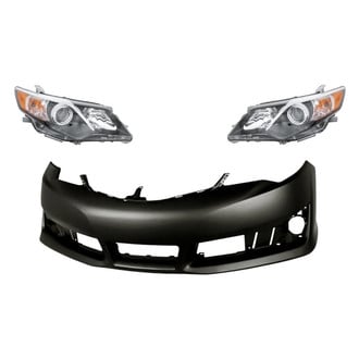 Replacement - 3-Piece Kit (Driver and Passenger Side Headlights, Front Bumper Cover) (CAPA Certified)