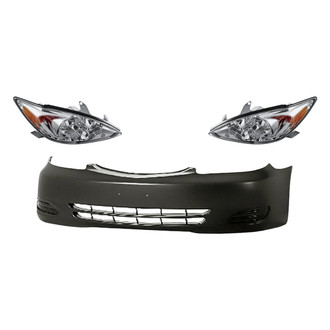 Replacement - 3-Piece Kit (Driver and Passenger Side Headlights, Front Bumper Cover) (Standard Line)