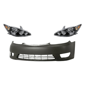 Replacement - 3-Piece Kit (Driver and Passenger Side Headlights, Front Bumper Cover) (Standard Line)
