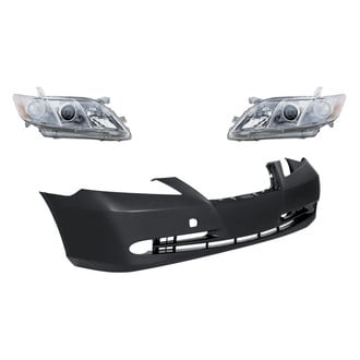 Replacement - 3-Piece Kit (Driver and Passenger Side Headlights, Front Bumper Cover) (Standard Line)