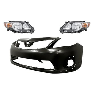 Replacement - 3-Piece Kit (Driver and Passenger Side Headlights, Front Bumper Cover)