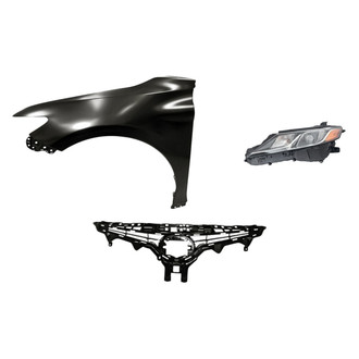 Replacement - 3-Piece Kit (Driver Side Headlight, Grille, Front Driver Side Fender)