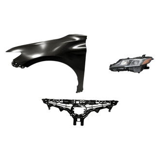Replacement - 3-Piece Kit (Driver Side Headlight, Grille, Front Driver Side Fender)