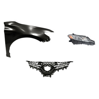 Replacement - 3-Piece Kit (Passenger Side Headlight, Grille, Front Passenger Side Fender) (Standard Line)