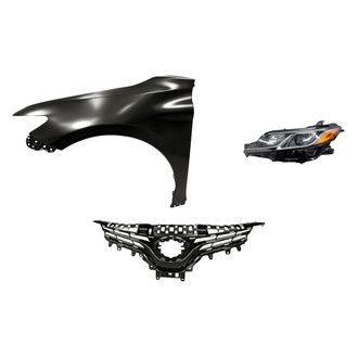 Replacement - 3-Piece Kit (Driver Side Headlight, Grille, Front Driver Side Fender) (Standard Line)