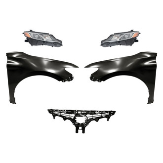 Replacement - 5-Piece Kit (Driver and Passenger Side Headlights, Grille, Driver and Passenger Side Fenders) (CAPA Certified)