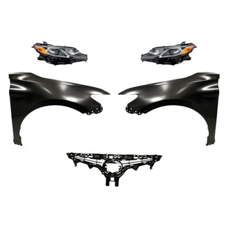 Replacement - 5-Piece Kit (Driver and Passenger Side Headlights, Grille, Driver and Passenger Side Fenders) (CAPA Certified)