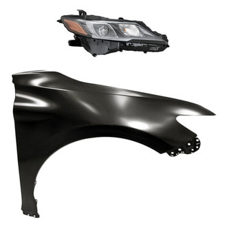 Replacement - 2-Piece Kit (Passenger Side Headlight, Front Passenger Side Fender) (CAPA Certified)