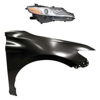 Replacement - 2-Piece Kit (Passenger Side Headlight, Front Passenger Side Fender) (CAPA Certified)