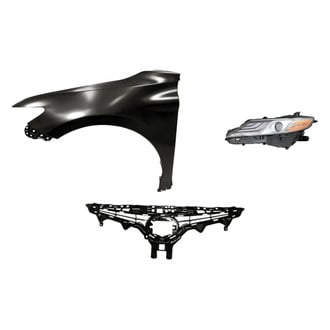 Replacement - 3-Piece Kit (Driver Side Headlight, Grille, Front Driver Side Fender) (CAPA Certified)